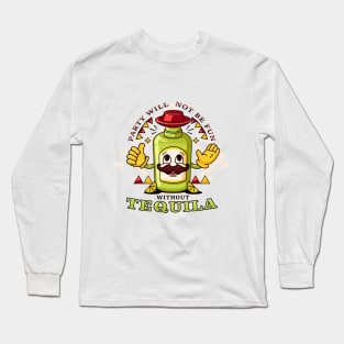 Tequila, the cartoon mascot of tequila bottles at parties Long Sleeve T-Shirt
